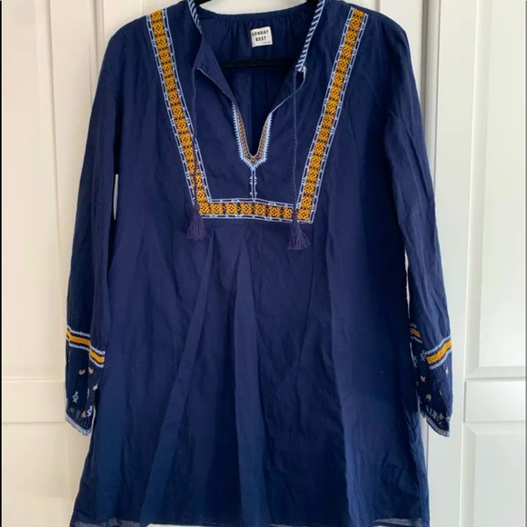 Aritzia Sunday Best Elendra Dress Navy - Picture 2 of 4